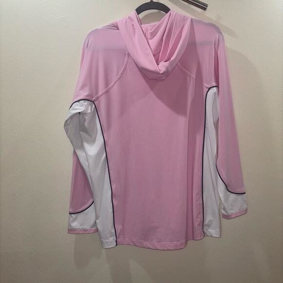 Peter Millar US Open Performance Pullover Hoodie –Pink, White & Navy –Size Large - Picture 6 of 15